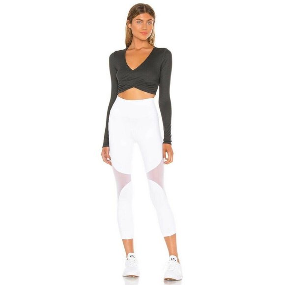 Spiritual Gangster Odette Ribbed Surplice Crop Top - Picture 3 of 7